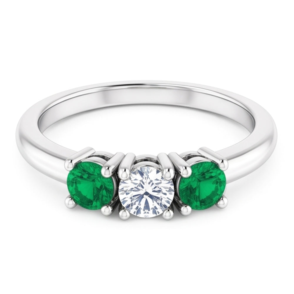 Three Stone Natural Earth Mined Diamond Ring 0.60 Carats 4 Prong Setting Women Jewelry