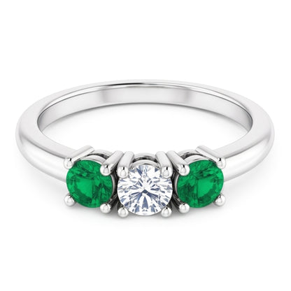 Three Stone Natural Earth Mined Diamond Ring 0.60 Carats 4 Prong Setting Women Jewelry