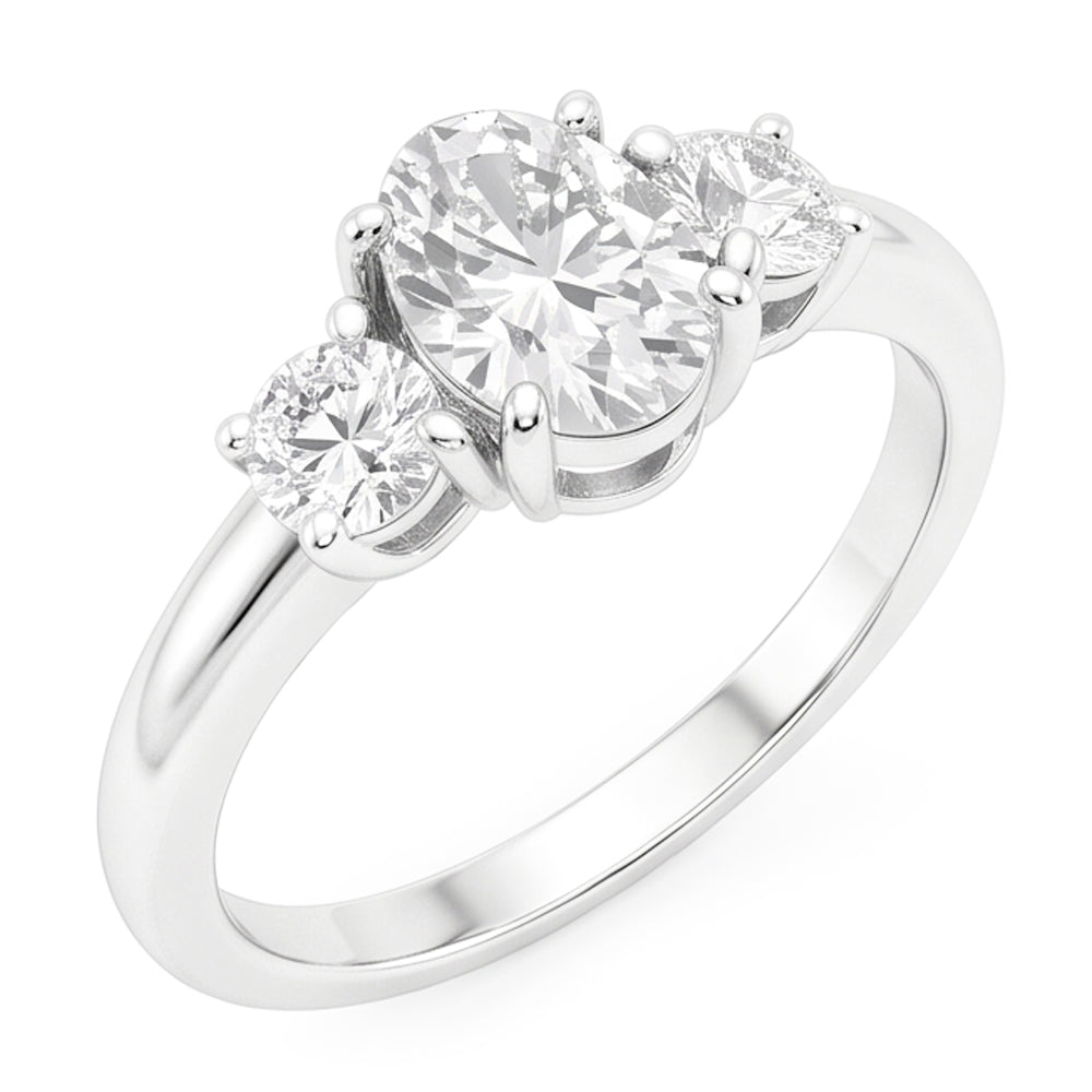 Three Stone Old Cut Wedding Mined Natural Real Diamond ( Not Lab Grown ) Ring 4.50 Carats White Gold 14K