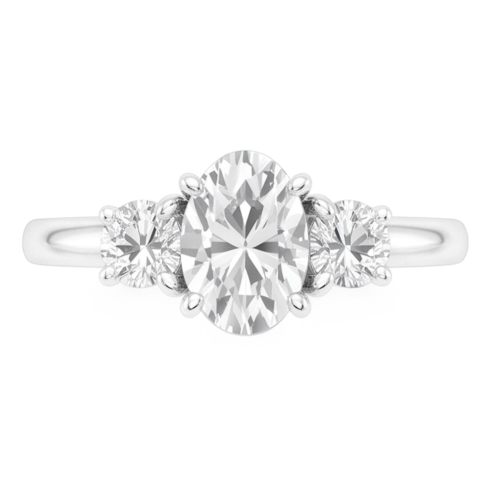 Three Stone Old Cut Wedding Mined Natural Real Diamond ( Not Lab Grown ) Ring 4.50 Carats White Gold 14K