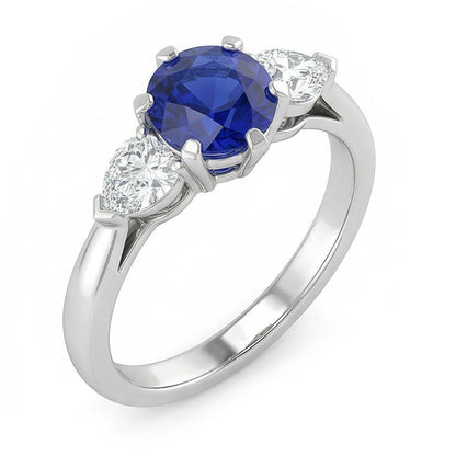 natural round sapphire 1.25ct ring side angle
