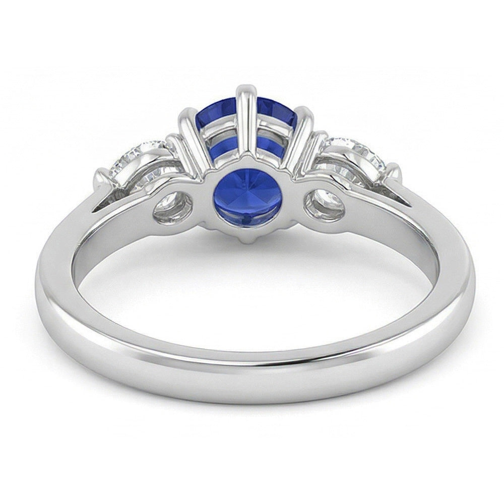 natural round sapphire 1.25ct ring profile view