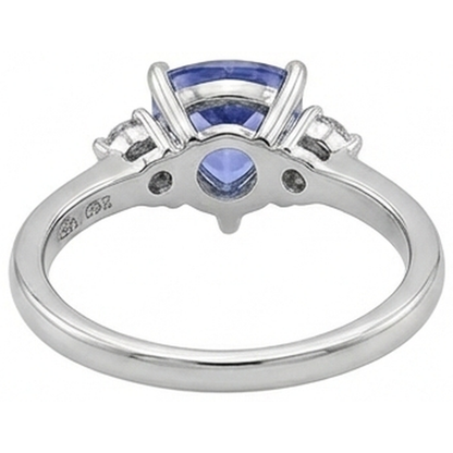 Three Stone Tanzanite And Round Natural Earth Mined Diamonds 4 Carats Gemstone Ring New