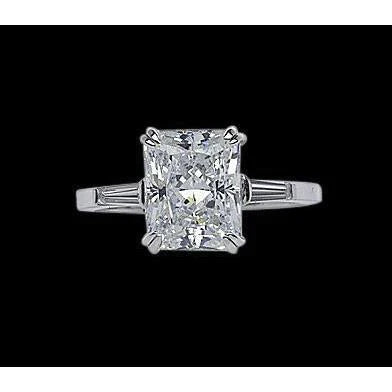 Three Stone Radiant Diamond Ring