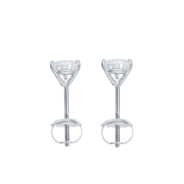 Three Prong Set 2.50 Carats GIA CERTIFIED Lab Grown Diamonds Studs Earrings Gold White 14K