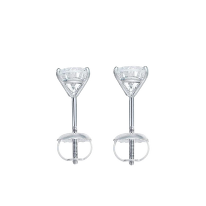 Three Prong Set 2.50 Carats GIA CERTIFIED Lab Grown Diamonds Studs Earrings Gold White 14K