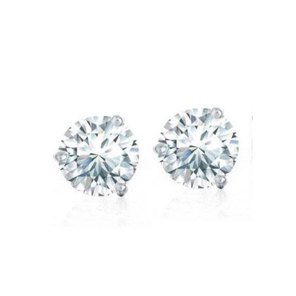 Three Prong Set 2.50 Carats GIA CERTIFIED Lab Grown Diamonds Studs Earrings Gold White 14K