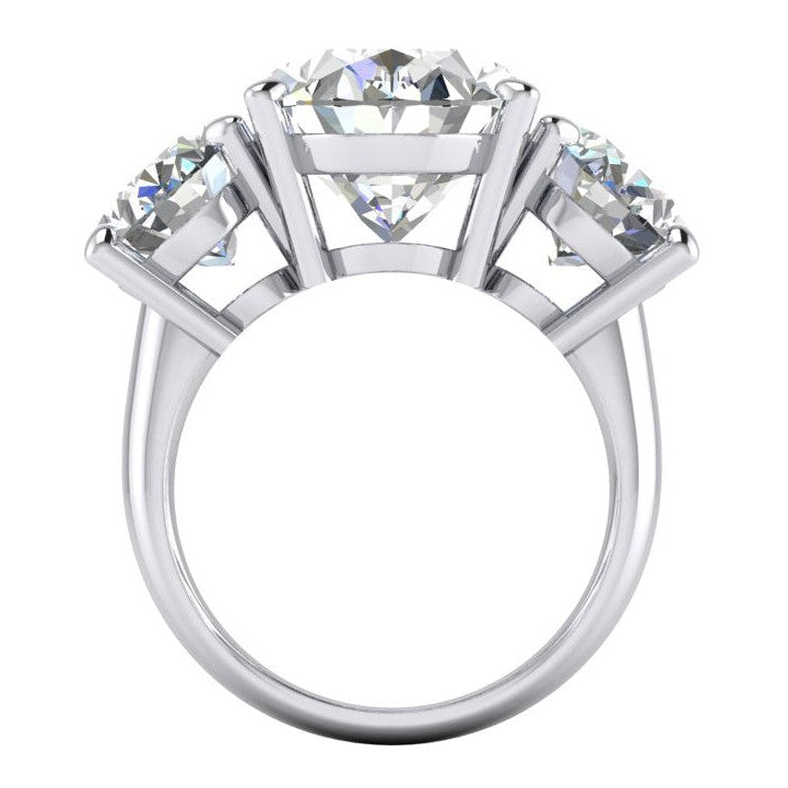 Three Stone Real Big Oval Diamond Ring