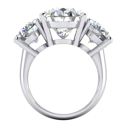 Three Stone Real Big Oval Diamond Ring