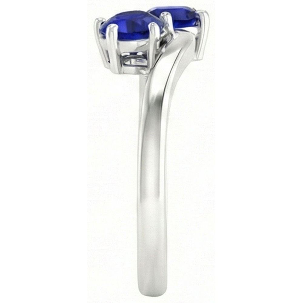 Natural Real ( Not Lab Grown )  Toi et Moi Anniversary Ring Round Ceylon Sapphire 4 Carats Prong Set