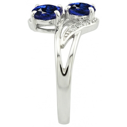Toi et Moi Antique Style Oval Sri Lankan Sapphire Natural Earth Mined Diamond Ring 4.50 Ct