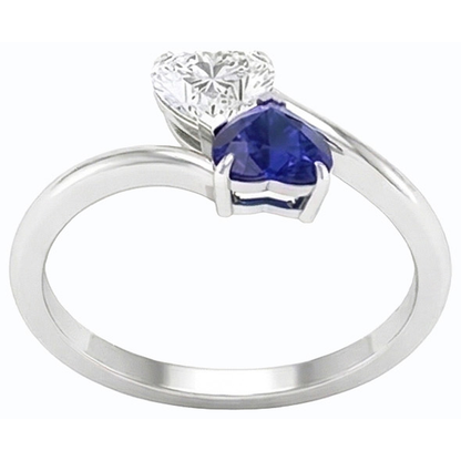 natural heart sapphire 3ct ring top view