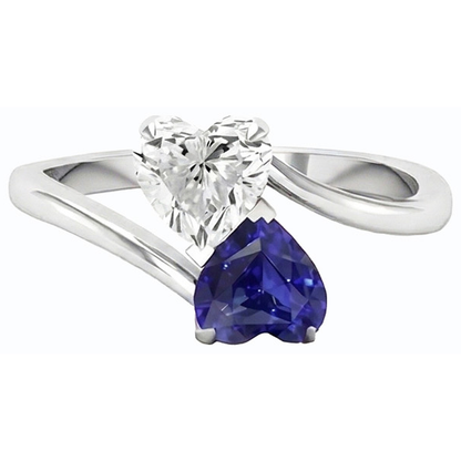 natural heart sapphire 3ct ring side angle