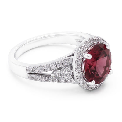 Tourmaline And Natural Earth Mined Diamonds 9 Carats Engagement Ring Gold White 14K