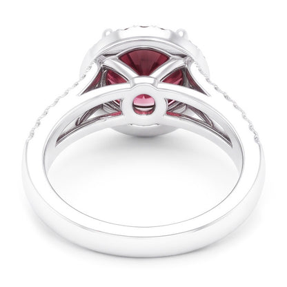 Tourmaline And Natural Earth Mined Diamonds 9 Carats Engagement Ring Gold White 14K