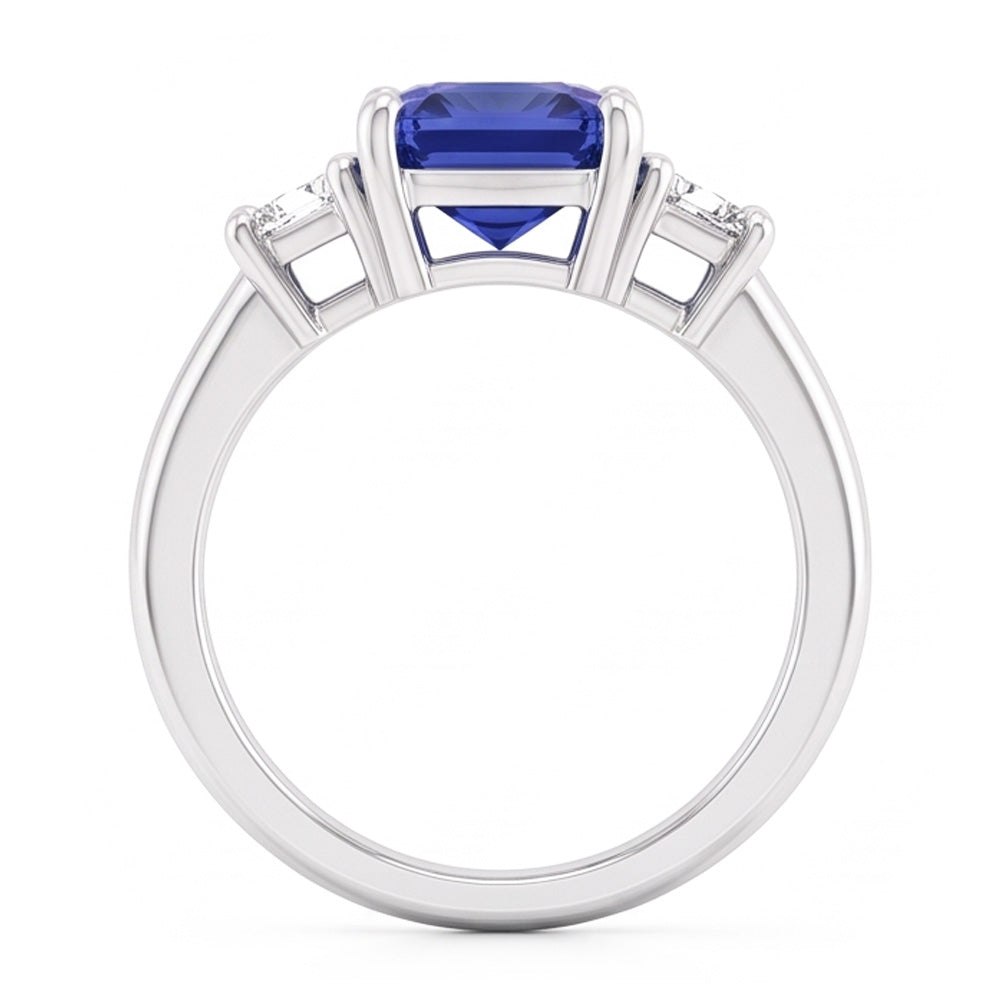 Trapezoid Natural Earth Mined Diamond 3 Stone Radiant Shaped Ring Jewelry 2.50 Carats