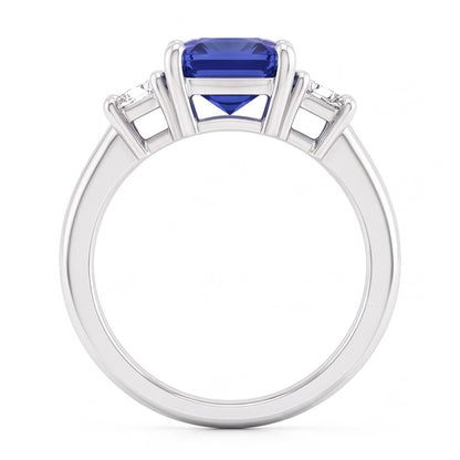 Trapezoid Natural Earth Mined Diamond 3 Stone Radiant Shaped Ring Jewelry 2.50 Carats