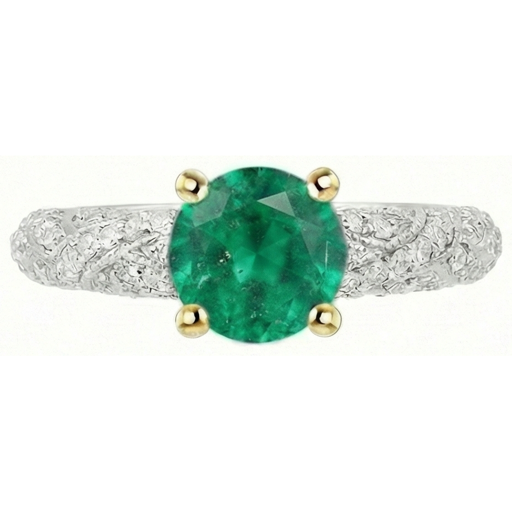 Natural Real ( Not Lab Grown ) Trendy Green Emerald GIA And Diamond Ring