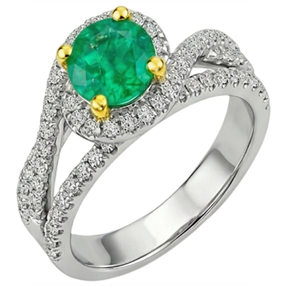 Natural Real ( Not Lab Grown ) Trendy Green Emerald GIA Diamond Ring Set Women’s Jewelry