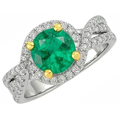 Natural Real ( Not Lab Grown ) Trendy Green Emerald GIA Diamond Ring Set Women’s Jewelry
