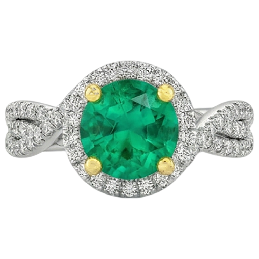 Natural Real ( Not Lab Grown ) Trendy Green Emerald GIA Diamond Ring Set Women’s Jewelry