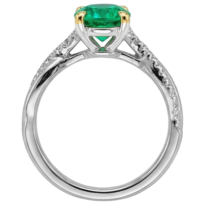 Natural Real ( Not Lab Grown ) Trendy Green Emerald GIA Ring Engagement Wedding Jewelry