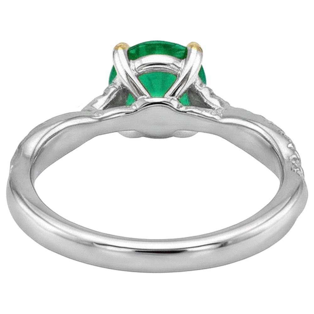 Natural Real ( Not Lab Grown ) Trendy Green Emerald GIA Ring Engagement Wedding Jewelry