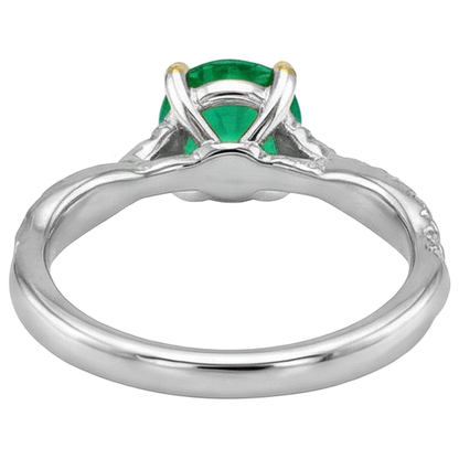 Natural Real ( Not Lab Grown ) Trendy Green Emerald GIA Ring Engagement Wedding Jewelry