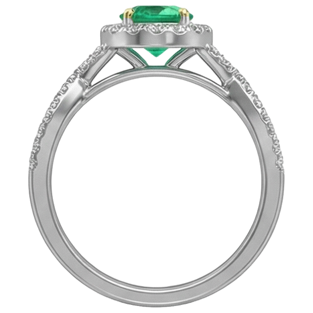 Natural Real ( Not Lab Grown ) Trendy Womens Ring Green Emerald GIA Comfort Fit Jewelry