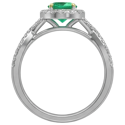 Natural Real ( Not Lab Grown ) Trendy Womens Ring Green Emerald GIA Comfort Fit Jewelry