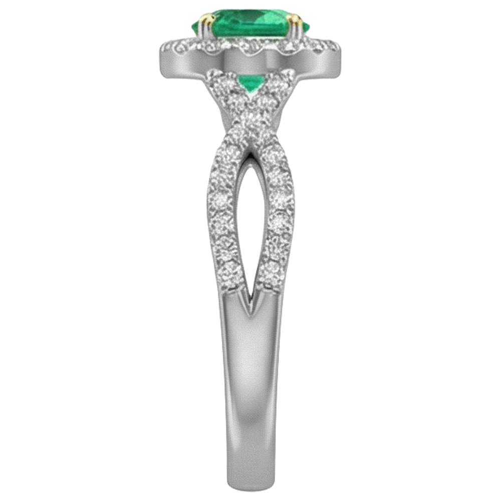 Natural Real ( Not Lab Grown ) Trendy Womens Ring Green Emerald GIA Comfort Fit Jewelry