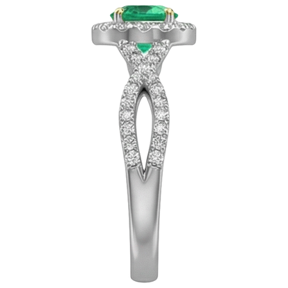Natural Real ( Not Lab Grown ) Trendy Womens Ring Green Emerald GIA Comfort Fit Jewelry