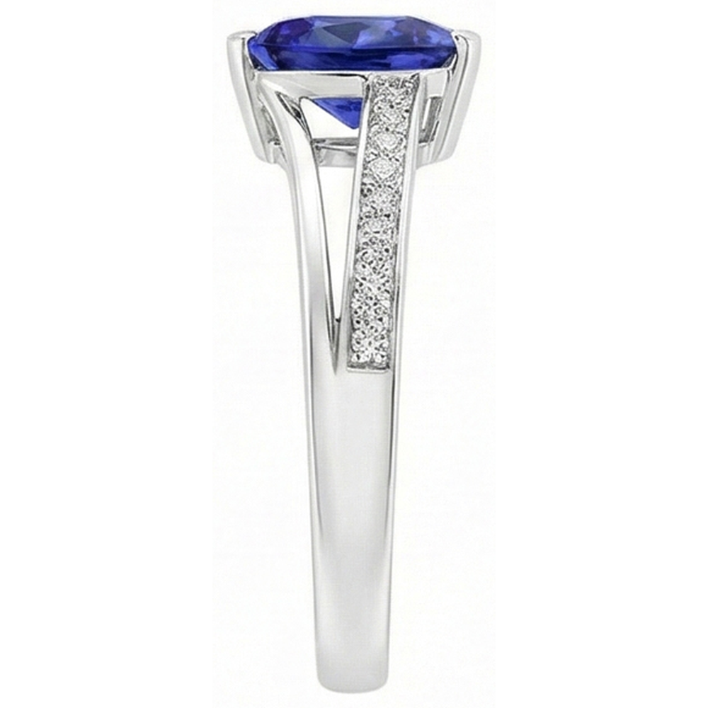 Trilliant Cut Sapphire Jewelry Natural Earth Mined Diamond Ring