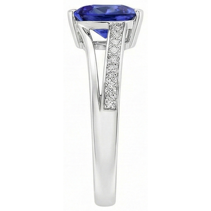 Trilliant Cut Sapphire Jewelry Natural Earth Mined Diamond Ring