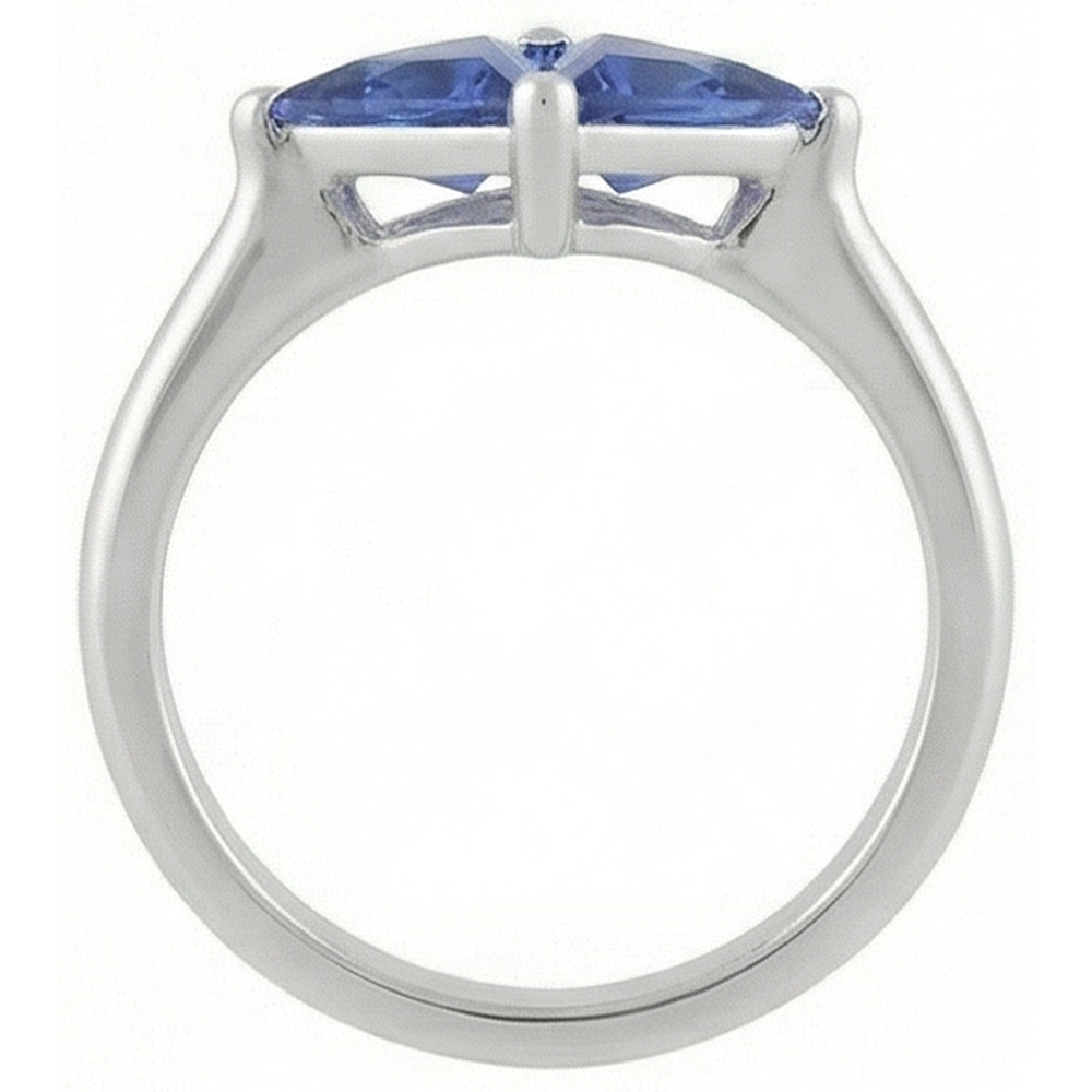 Natural Real ( Not Lab Grown )  Trillion Cut Sapphire Gemstone Ring 2 Carats Ladies Jewelry Gold