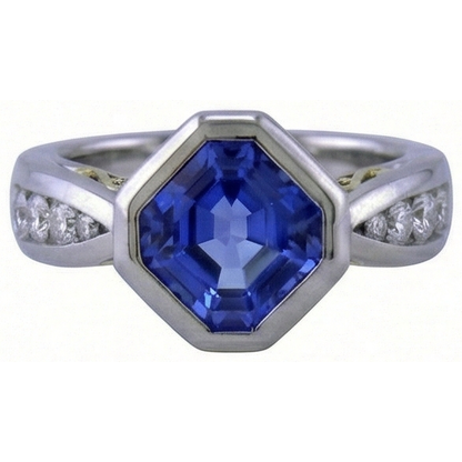 Two Tone Gold Emerald Tanzanite Natural Earth Mined Diamond Ring Bezel 3.75 Carats