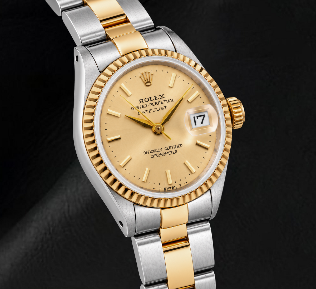 Rolex Datejust 6917 26mm Champagne Stick Dial Two Tone Watch