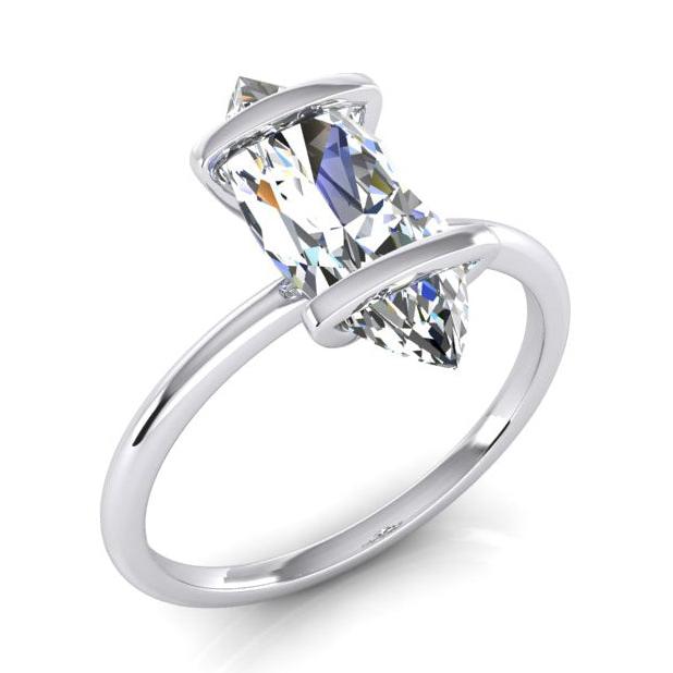 Two Bar Prong Marquise Ring Unique Style