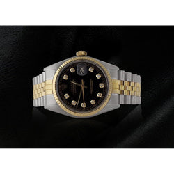 Two Tone Men Rolex Datejust Watch Diamond Dial Jubilee Bracelet