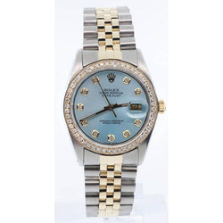 Two Tone Jubilee Watch Bezel Diamond Dial Rolex Datejust QUICK SET
