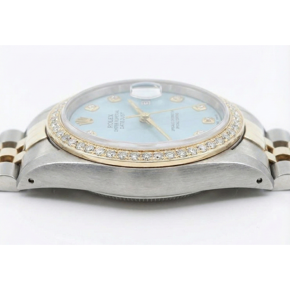 Two Tone Jubilee Watch Bezel Diamond Dial Rolex Datejust QUICK SET
