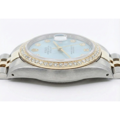 Two Tone Jubilee Watch Bezel Diamond Dial Rolex Datejust QUICK SET