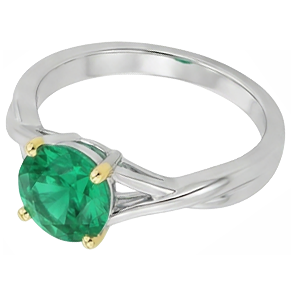 Natural Real ( Not Lab Grown ) Unique Design Green Emerald GIA Ring Solitaire