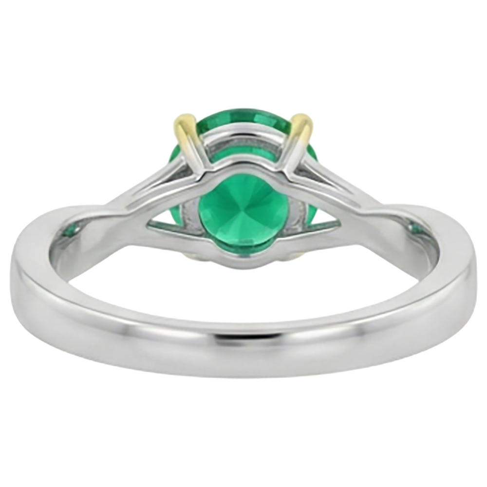 Natural Real ( Not Lab Grown ) Unique Design Green Emerald GIA Ring Solitaire