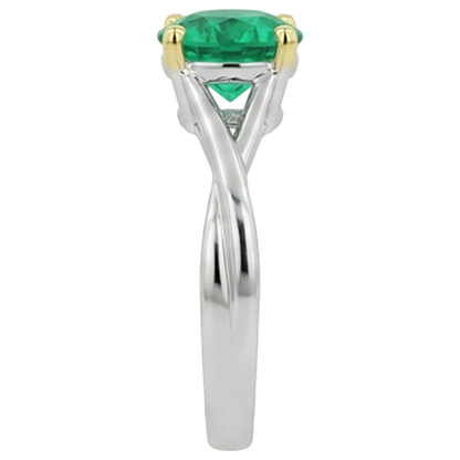 Natural Real ( Not Lab Grown ) Unique Design Green Emerald GIA Ring Solitaire