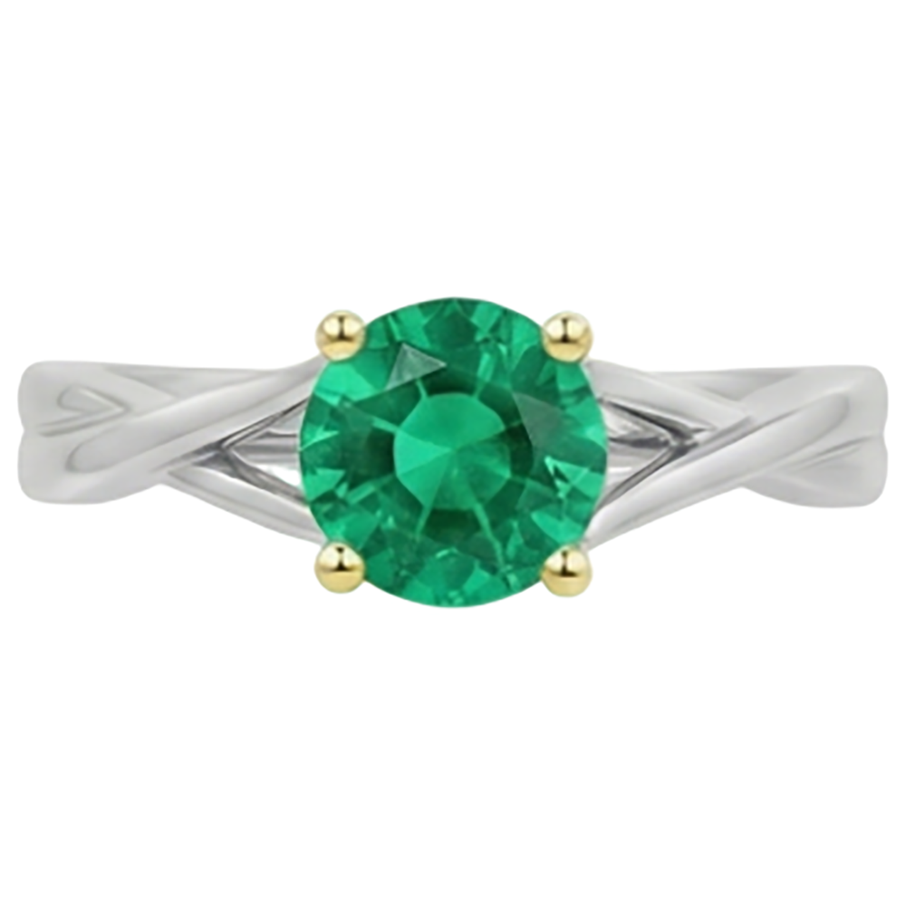 Natural Real ( Not Lab Grown ) Unique Design Green Emerald GIA Ring Solitaire