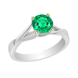 Natural Real ( Not Lab Grown ) Unique Design Green Emerald GIA Ring Solitaire