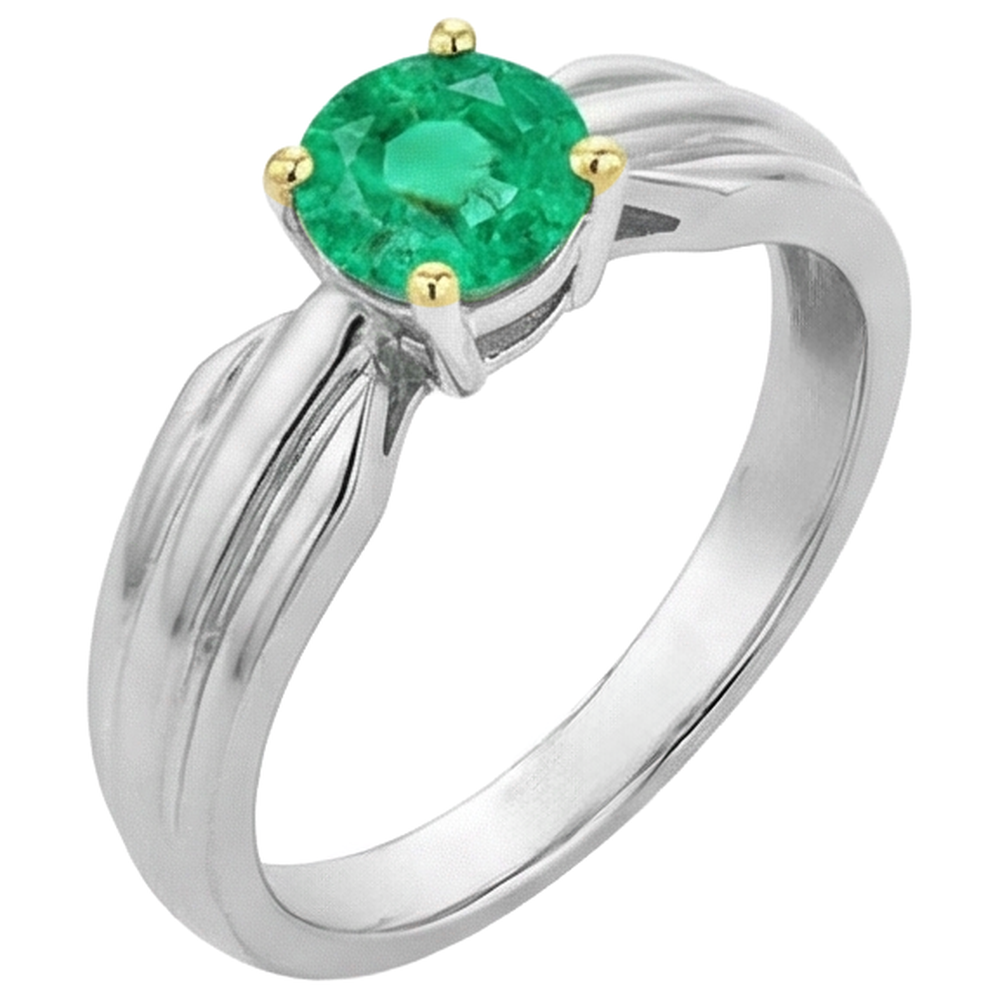 Natural Real ( Not Lab Grown ) Unique Gemstone Jewelry Solitaire Green Emerald GIA Ring