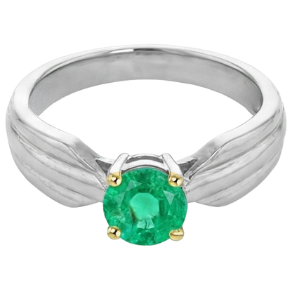 Natural Real ( Not Lab Grown ) Unique Gemstone Jewelry Solitaire Green Emerald GIA Ring