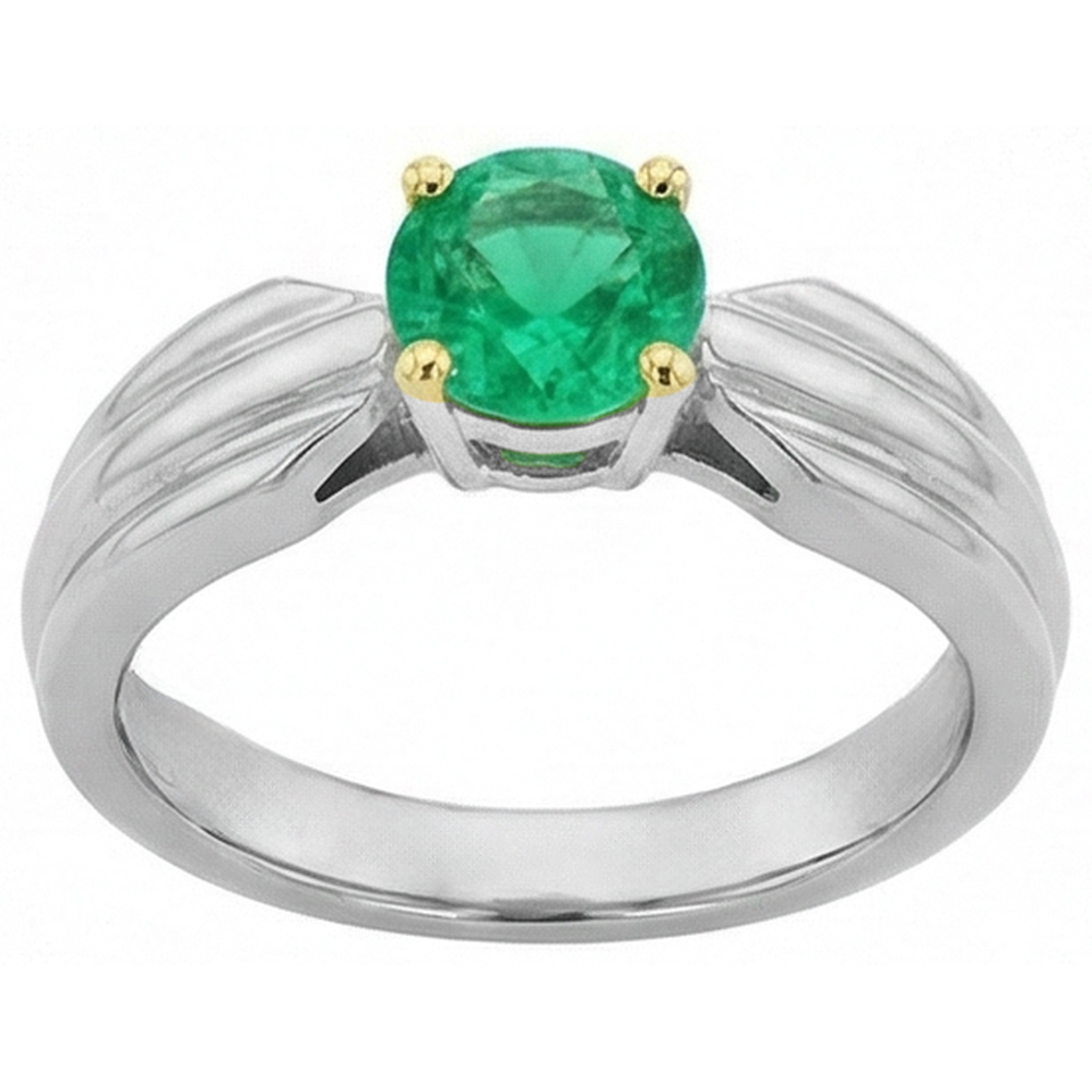 Natural Real ( Not Lab Grown ) Unique Gemstone Jewelry Solitaire Green Emerald GIA Ring